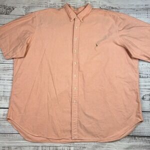 Polo Ralph Lauren Men's Size 4XLT Pink Orange Button Down Shirt Classic Fit Pony